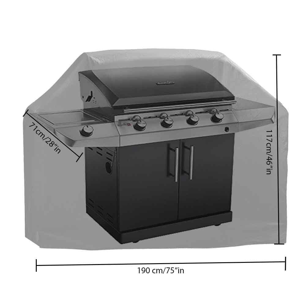 J&C Grill Cover 74inch 420D Outdoor Barbecue Cover Heavy Duty BBQ Burner Cover Waterproof Gas Grill Cover UV Resistant 75inch Extra Large Barbeque Cover for Winter