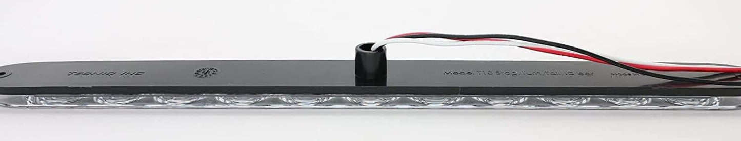 15" Clear Red Multi-function Stop Turn Tail Marker Trailer Light LED Waterproof