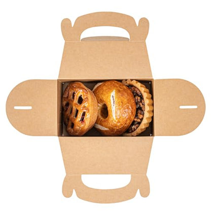 Restaurantware Kraft Gable Boxes 25 Count 6 x 3.5 x 3.5 Inches Paper Gift Boxes Greaseproof With Handles Recyclable Favor Boxes For Birthdays Weddings Baby Showers Brown