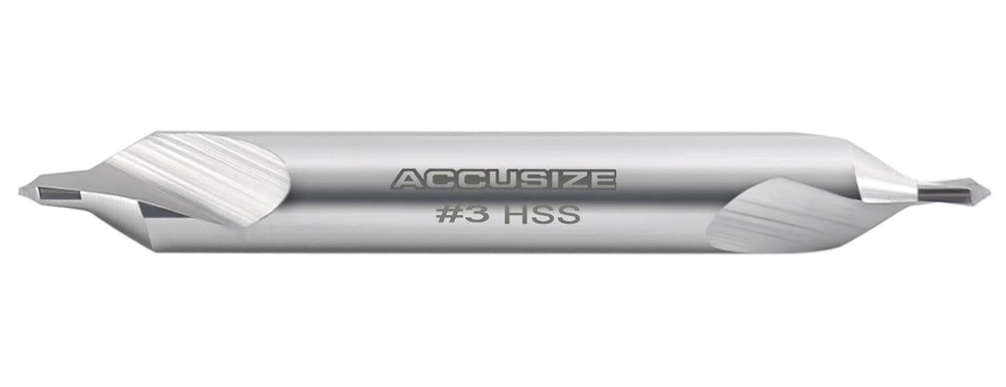 Accusize Industrial Tools No.3, 1/4 Inch x 7/64 Inch x 2 Inch H.S.S. Center Drill Bit, 10Pc 0530-0300X10