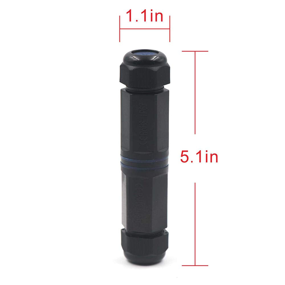 VCE IP68 Waterproof RJ45 Coupler Cat6/Cat5E/Cat5,3-Pack Shielded Outdoor Ethernet Cable Connectors Female to Female, Network LAN Cable Extender