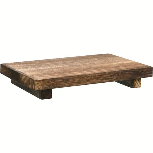 YYBD Wood Tray Small Wooden Soap Stand Brown Pedestal Stand Decorative Wooden Riser Kitchen Soap Dish Holder Rustic Candle Plant Holder Farmhouse Bathroom Decor Modern Display for Vanity Counter Sink