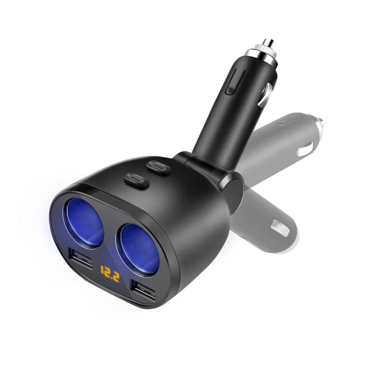 Rocketek USB Car Charger Splitter Adapter, 2 Socket Cigarette Lighter Multi Power Outlet 12V/24V 120W DC with LED Voltmeter Switch Dual USB Port for Mobile Phone Tablet GPS Dash Cam Samsung Tomtom