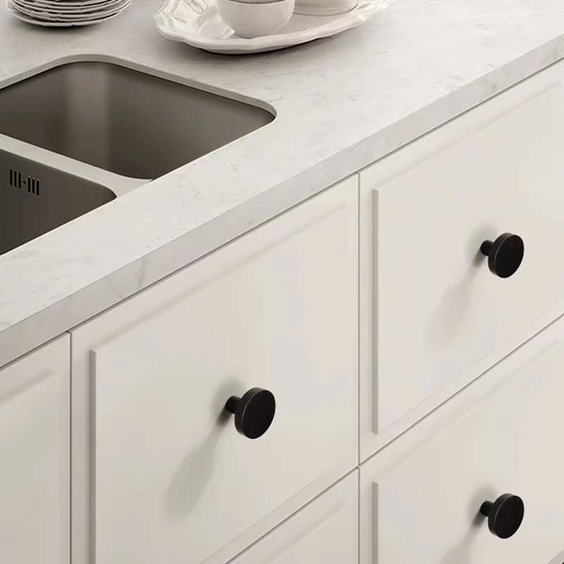 10 Pack Round Cabinet Knobs Drawer Knobs Dresser Knobs, Black Handles Knobs Drawer Pulls Door Knobs Furniture Knobs Cupboard Knobs for Modern Bathroom Kitchen Cabinet Hardware - Matte Black