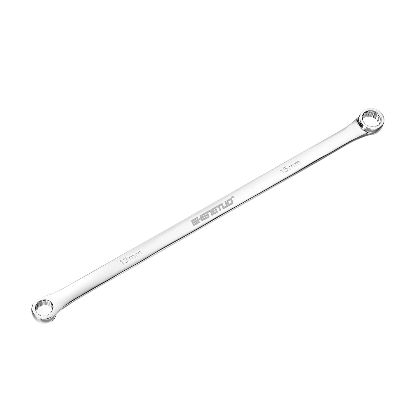 HARFINGTON Double End Box Wrench 13 x 15 mm Metric 12 Point 0 Degree Offset Extra Long Double End Box Ratcheting Wrench CR-V Polished Long Spanner Tools for Repairs