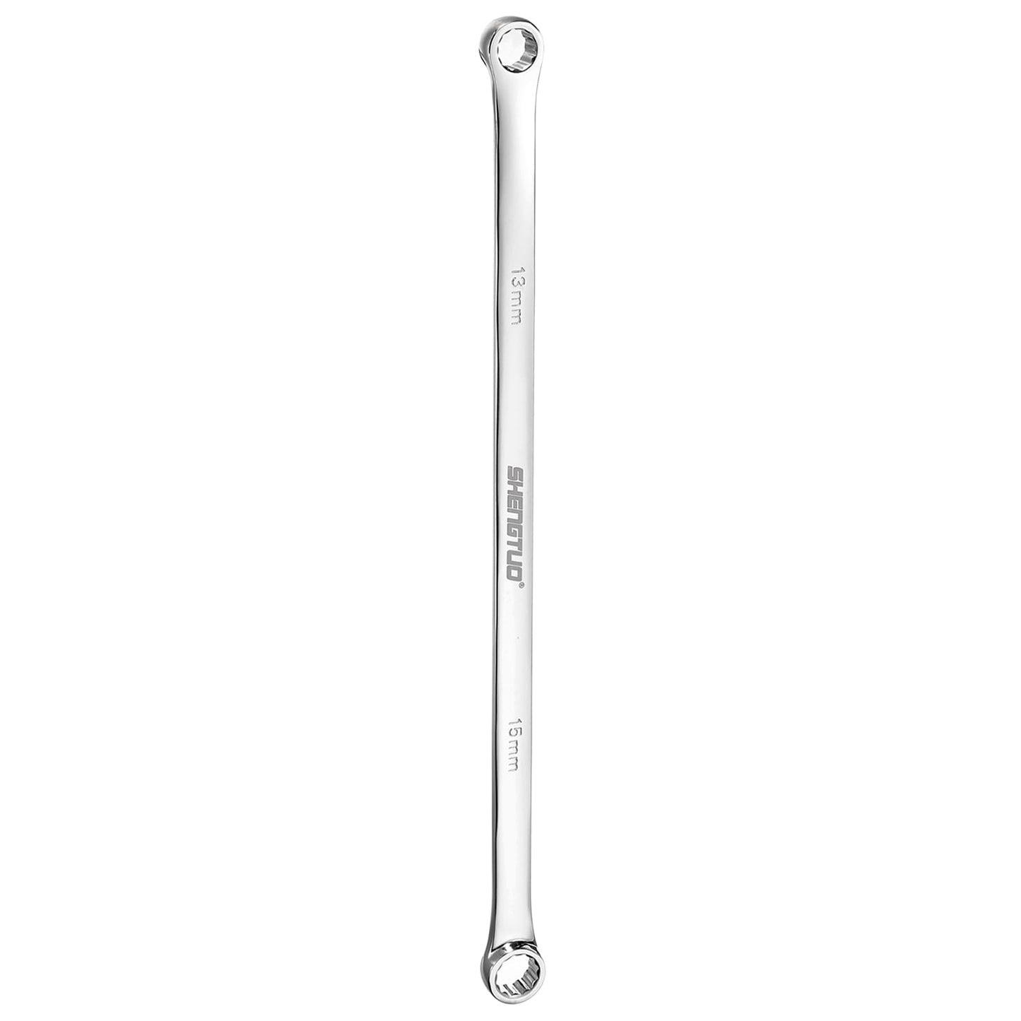 HARFINGTON Double End Box Wrench 13 x 15 mm Metric 12 Point 0 Degree Offset Extra Long Double End Box Ratcheting Wrench CR-V Polished Long Spanner Tools for Repairs