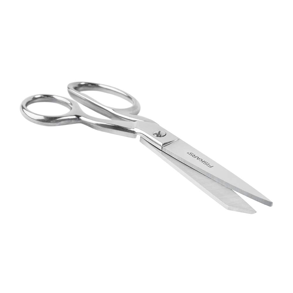 Fiskars 8-Inch Quality Forged Razor-Edged Bent Scissors, Gray