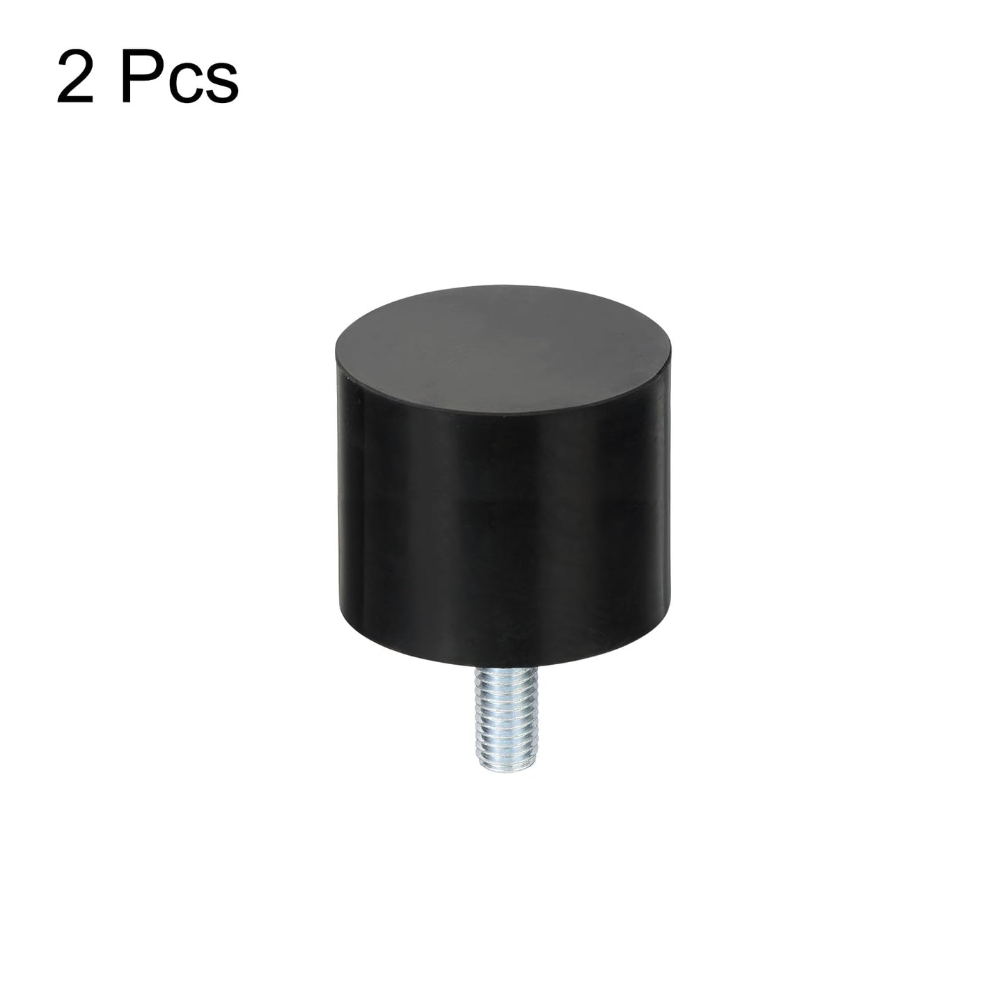 uxcell M10 Thread Rubber Mounts, Vibration Isolators, Cylindrical Shock Absorber with Studs 50 x 40mm 2pcs