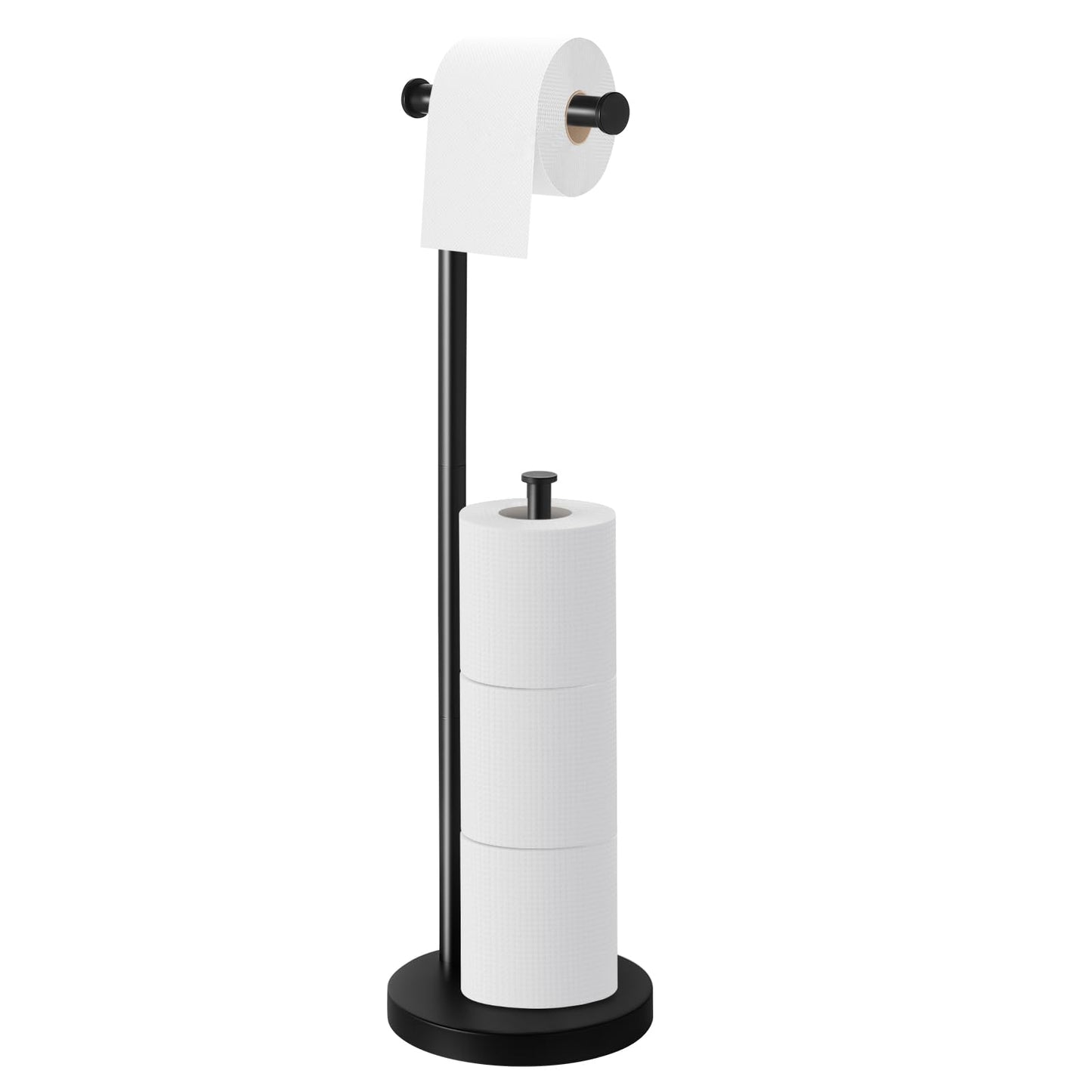 Toilet Paper Holder Stand, Bathroom Toilet Paper Stand with Large Reserve, Rustproof & Anti-Corrosion Toilet Paper Roll Holder Stand, Non Tipping Free Standing Toilet Paper Holder with Thick Base