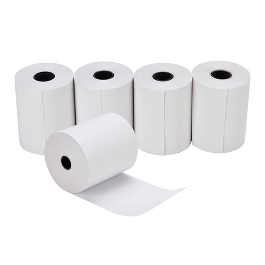 Muotich 3 1/8 in x 230ft Thermal Paper Receipt Rolls, 5 Rolls, 80mm x 70mm Receipt Paper POS Cash Register Paper for Credit Card Machine Clover POS Cash Register Printers