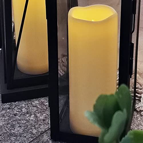 2 PCS 8" Waterproof LED Flameless Timer Candles, 1000 Hours Long Battery Life/Flickering Battery Operated Electric Outdoor LED Large Pillar Candle for Outside Lantern Festival Decor etc.