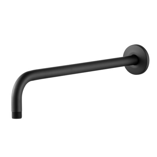 OFFO Shower Arm with Flange, 16 in Wall Mount Replacement Angle Shower Head Arm Wall-Mounted for Fixed Shower Head & Handheld Showerhead, Matte Black