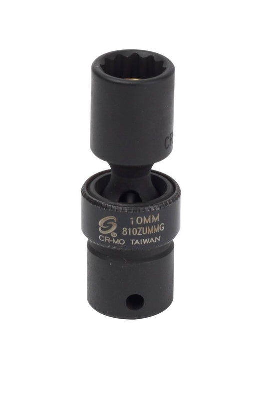 Sunex 810zuMMG 1/4-Inch Drive 10-Mm 12-Point Magnetic Universal Impact Socket