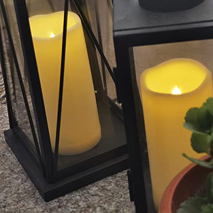 2 PCS 8" Waterproof LED Flameless Timer Candles, 1000 Hours Long Battery Life/Flickering Battery Operated Electric Outdoor LED Large Pillar Candle for Outside Lantern Festival Decor etc.