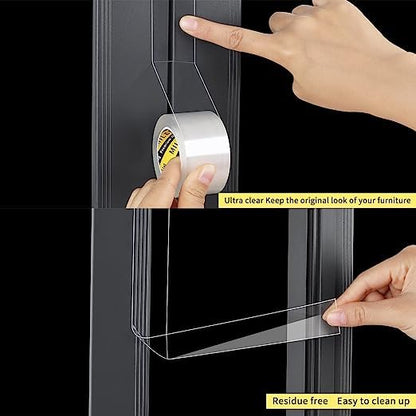 MILEQEE Weather Stripping Clear, 2in x 32.8FT, Window Seal Weather Strips for Winter, Garage/Screen/Storm/Commercial Window Frame Door Seals, Block Air Strong Adhesive Insulation, 0.5mm Thick