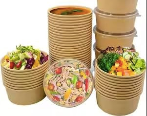 Eco-Friendly Disposable Paper Bowls with Lids - 12 oz | Biodegradable Soup, Salad, and Dessert Containers | Pack of 50 for Parties, Meal Prep & Everyday Use