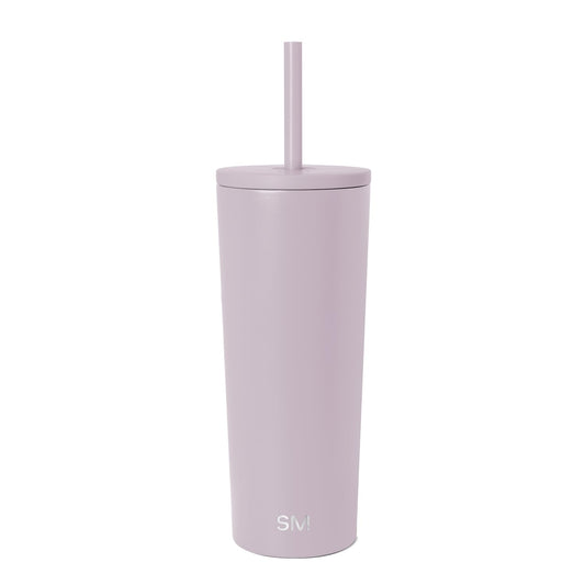 Simple Modern Insulated Tumbler with Straw and Lid | Iced Coffee Cup Reusable Stainless Steel Water Bottle Travel Mug | Gifts for Women & Men | Classic Collection | 24oz | Lavender Mist