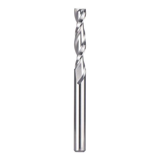 SpeTool Spiral Router Bits with UpCut 1/4 inch Cutting Diameter, 1/4 inch Shank 3 inch Extra Long HRC55 Solid Carbide CNC End Mill for Wood Cut, Carving