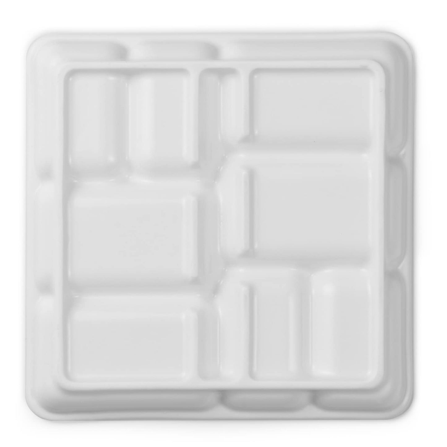 MEEDEN 8-Well Ceramic Artist Paint Palette, Square Porcelain Watercolor Palette, White Ceramic Mixing Tray for Gouache, Oil, Acrylic & Tempera Painting, 7''×7''× 0.8''