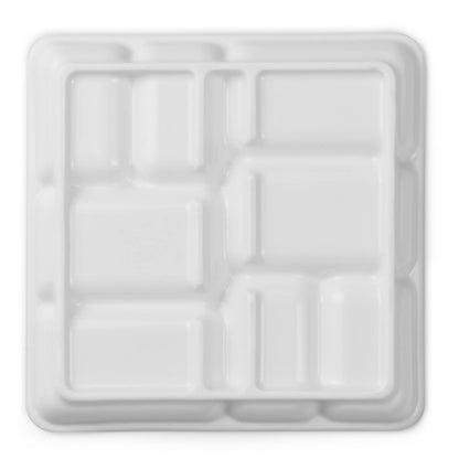 MEEDEN 8-Well Ceramic Artist Paint Palette, Square Porcelain Watercolor Palette, White Ceramic Mixing Tray for Gouache, Oil, Acrylic & Tempera Painting, 7''×7''× 0.8''