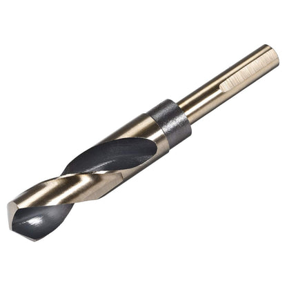 uxcell Reduced Shank Twist Drill Bits 22mm Black Nitride & Gold Titanium Coated High Speed Steel 4341 with 12.7mm (1/2") Shank for Stainless Steel Alloy Metal Plastic Wood