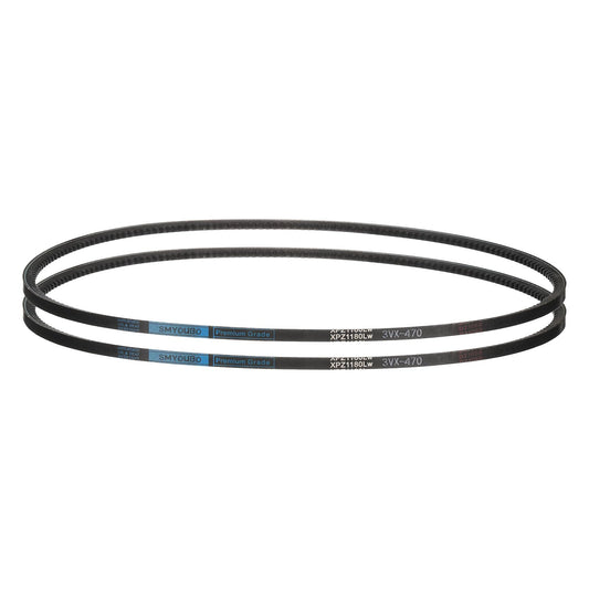uxcell 2pcs 3VX470 Rubber V-Belt, Raw Edge Cogged Industrial V Belt 47" Length x 0.38" Width x 0.32" Thickness