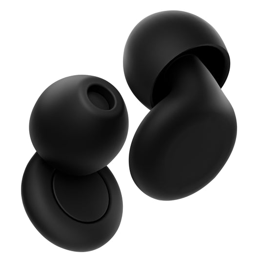 OPEIIN Ear Plugs for sleep - Flexible Silicone for Superior Hearing Protection,Ultra-Soft Reusable Noise-Reducing Earplugs for Sleep, Focus, Travel | Custom Fit with 8 Tips in XS/S/M/L | 28dB (SNR) (Black)