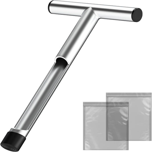 12 Inch Stainless Steel Soil Sampler Probe, T-Style Handle Soil Test Probe, Soil Probe for Soil Sampling, Soil Test Kit for Plant Care, Farm, Lawn Garden (12 Inch)