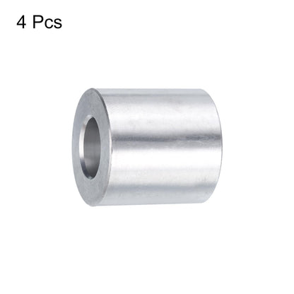 uxcell 4pcs Aluminum Spacer 1/2" Bore x 1" OD x 1" Length Screw Standoff Bushing Plain Finish Round Metal Spacer for 1/2 ID Screws Bolts and Rods