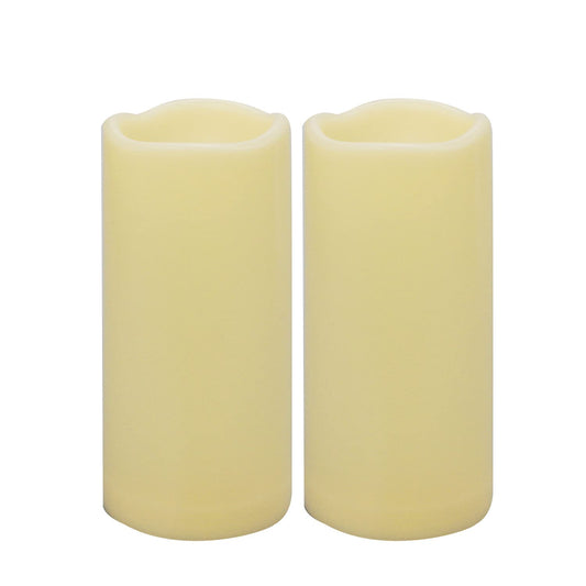 2PCS 7" Waterproof LED Flameless Timer Candles, 1000 Hours Long Battery Life/Flickering Battery Operated Electric Outdoor LED Large Pillar Candle for Outside Lantern Festival Decor etc.