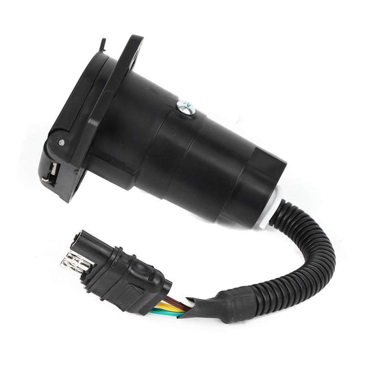 4 to 7 pin Trailer Adapter, 6-24V Multi-Tow 4 Pin to 7 Pin Trailer Wiring Harness Tow Hitch Wire Adaptor with Bracket Waterproof Connector US Type