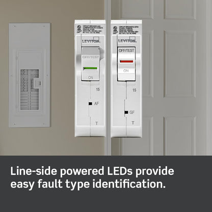 Leviton LB215-T 15A 2-Pole Plug-On Standard Branch Circuit Breaker, Thermal Magnetic, 120/240 VAC, White