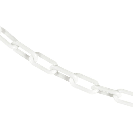 Mr. Chain 30001-25 Plastic Barrier Chain, High Density Polyethylene with UV Inhibitors, 1.5" Link x 25', White