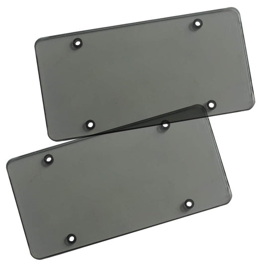 ZONETECH License Plate Covers, Multiple Styles, Automotive Registration Tag Protector (Smoked)