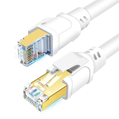 DDMALL CAT8 Ethernet Cable 25ft, High Speed Network Cable CAT8 40Gbps 2000MHz F/FTP LAN Internet Cable with Gold Plated RJ45 for Router, Modem, Gaming, X Box, PCs, Laptops (25ft/8m, White)