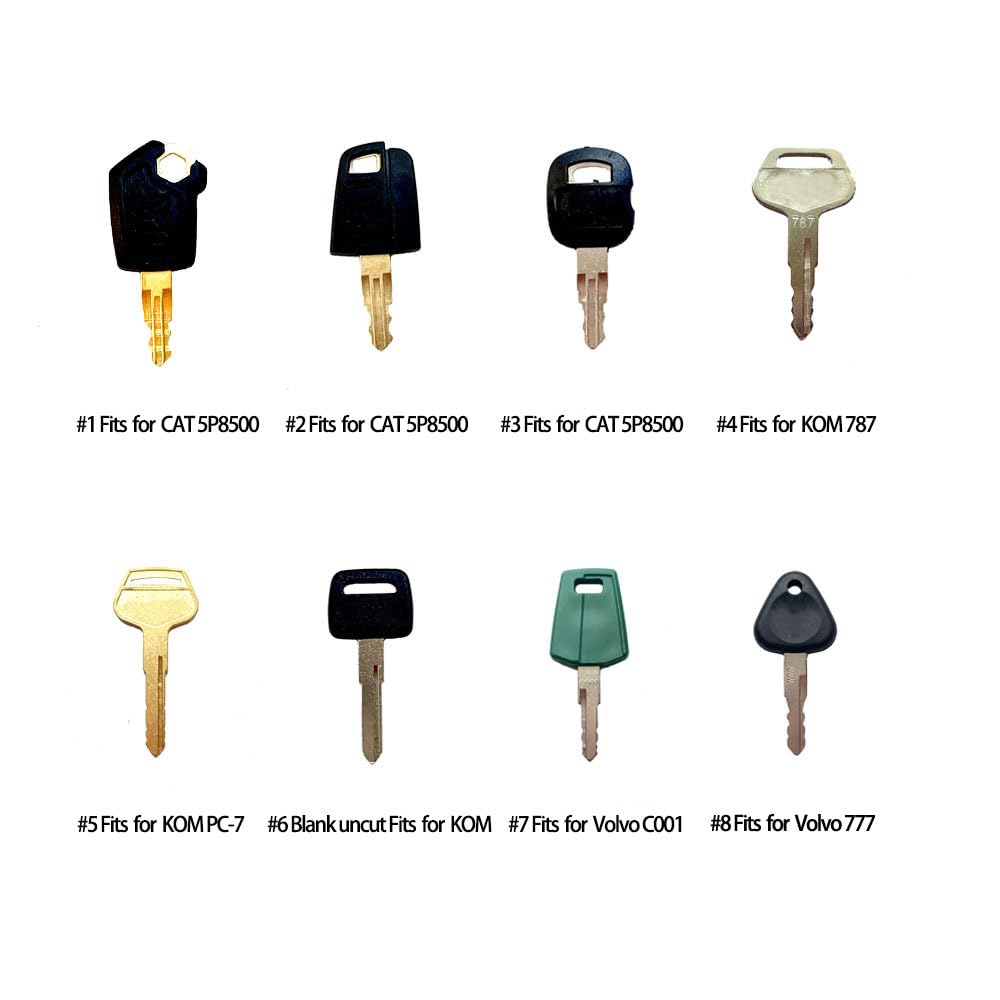 16 key Construction Machine Operator Ignition key set/Heavy Equipment Keys Master Set