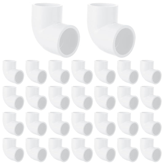30pcs 3/4 PVC Fittings 90 Degree Elbow 2 Way PVC Pipe Fittings Right Angle Elbow PVC Adapter Furniture Build Grade PVC Pipe Adapter Fittings SCH40 PVC Corner Fittings