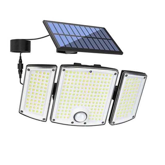 Briksy Solar Motion Sensor Outdoor Lights, 278 LED Solar Bright Security Flood Lights with Remote, Adjustable 3 Head Night Lighting with 3 Modes, IP65 Waterproof for Outside Garden, Garage, Yard