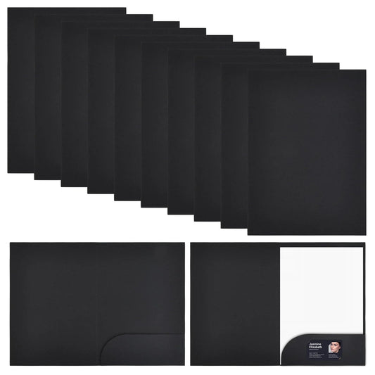 Pack of 20 Folders with Pocket, A4, 350 GSM, Presentation Folder, A4 Cardboard Folders with Card Slot, File Folders, Certificate Folder, Paper, Kraft Document Holders for Office, School and Home Use