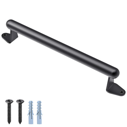 SELEWARE Door Pull Handle, 17 Inch Solid Metal Gate Handle for Sliding Barn Garage Door, Heavy Duty Grab Bar Hardware for Indoor Outdoor Playground Stairs Safety Handle, Black