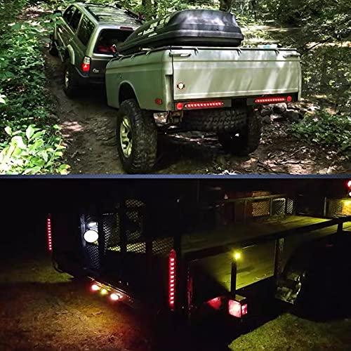 PerfecTech 11 LED Red Trailer Brake Tail Light, 2 Pack 16” LED Bar Stop Turn Signal Tail Lights Waterproof Brake Strip Red Light for Marine Boats Golf Cart Offroad Truck RV UTV ATV