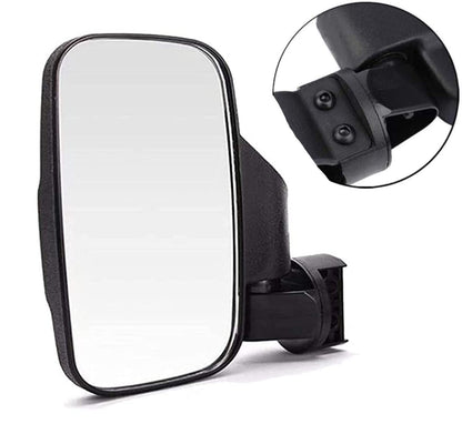 UTV Rear View Mirrors Side Mirror, 2 Pack Rear View Mirror for 1.75" - 2" Roll Cage, All-Terrain Vehicle UTV Side View Mirrors Adjustable Shatterproof Bracket Universal for UTV Cars - Black