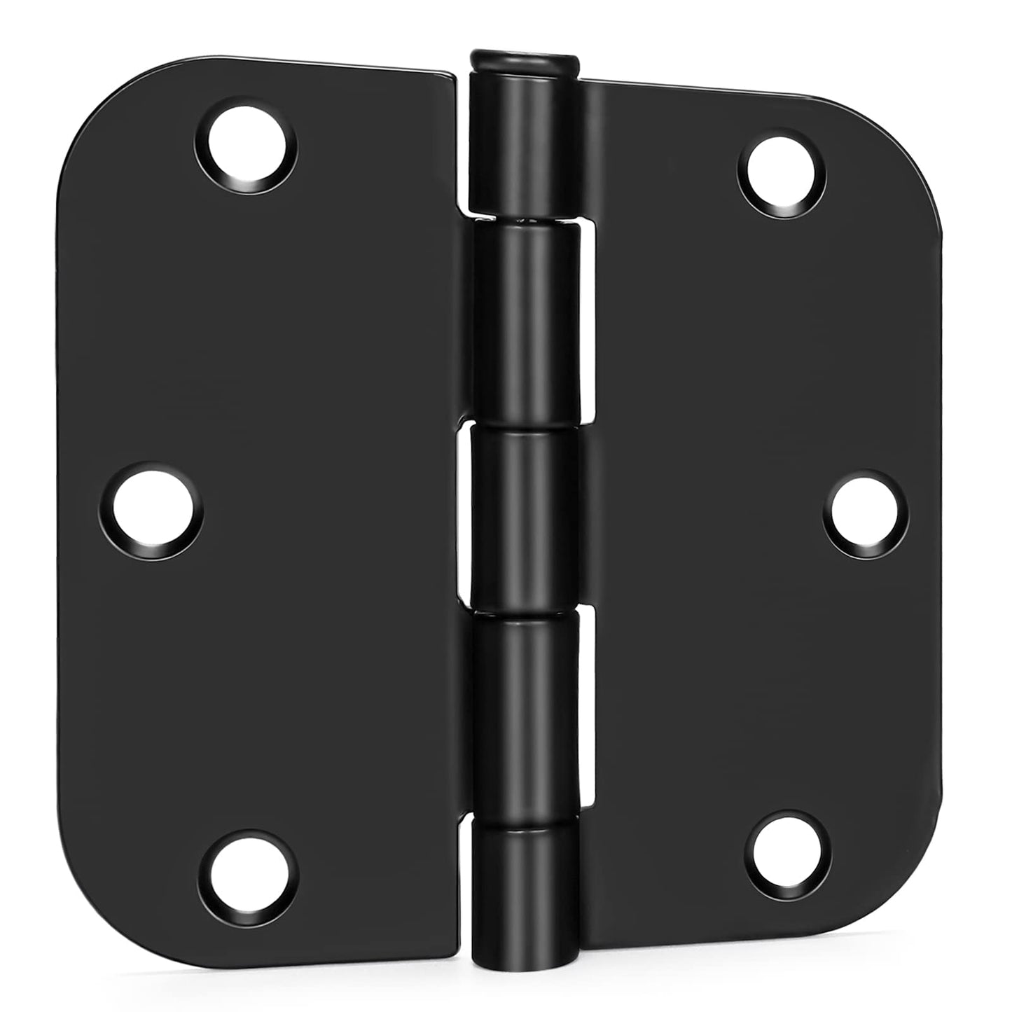 Goldenwarm 6 Pack Black Door Hinge 3.5 inch Matte Black Door Hinges Interior Door Hardware Iron Hinges 3.5'' x 3.5'' Bi-Fold Butt Hinges, 5/8 inch Radius Corners