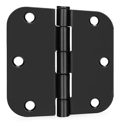 Goldenwarm 6 Pack Black Door Hinge 3.5 inch Matte Black Door Hinges Interior Door Hardware Iron Hinges 3.5'' x 3.5'' Bi-Fold Butt Hinges, 5/8 inch Radius Corners