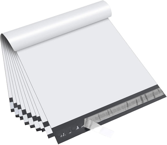 PackPal Poly Mailers 100 Pack Large White Shipping Bags 14.5x19 Inch, Strong Thick, Self-Seal Closure, Ideal for Mailing, Package Bags, Clothing， Small Business Use