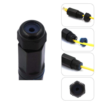 VCE IP68 Waterproof RJ45 Coupler Cat6/Cat5E/Cat5,3-Pack Shielded Outdoor Ethernet Cable Connectors Female to Female, Network LAN Cable Extender