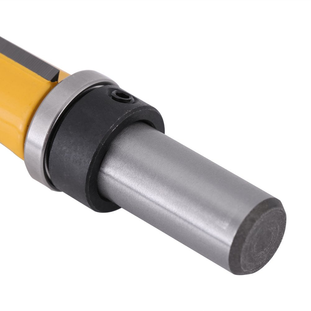 1/2" Shank Straight Router Bit Woodworking Flush Trim Router Bit Tool 2-1/2"L x 3/4''Dia with Long Cutter, Top and Bottom Bearing