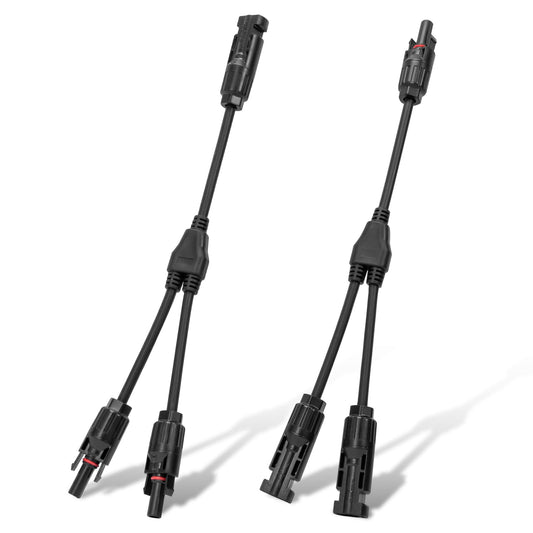 ECO-WORTHY Y Branch Solar Connector Solar Cable 1 to 2 Parallel Solar Panel Connectors Adapters (1 Pair)