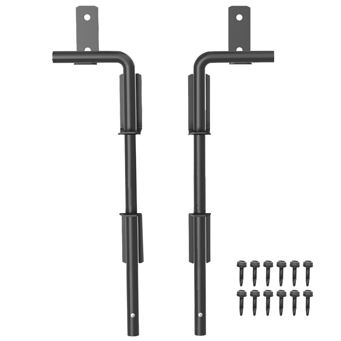 Matomtak 2 Pack 12 Inch Heavy Duty Cane Bolt Gate Drop Rod Extra Thick Hardware Ground Latch Dia of 19/32" Gate Bolt for Wood PVC Vinyl Metal Fences Gates