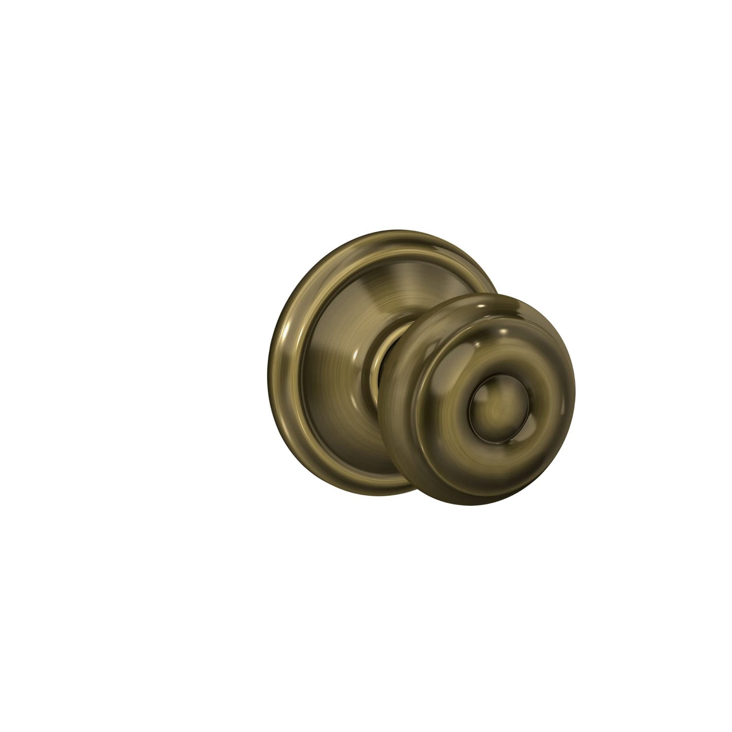 Schlage F10GEO609 Georgian Passage Knob, Antique Brass